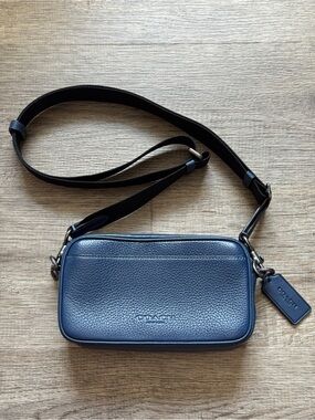 Coach Navy Pebbled Leather Crossbody Bag